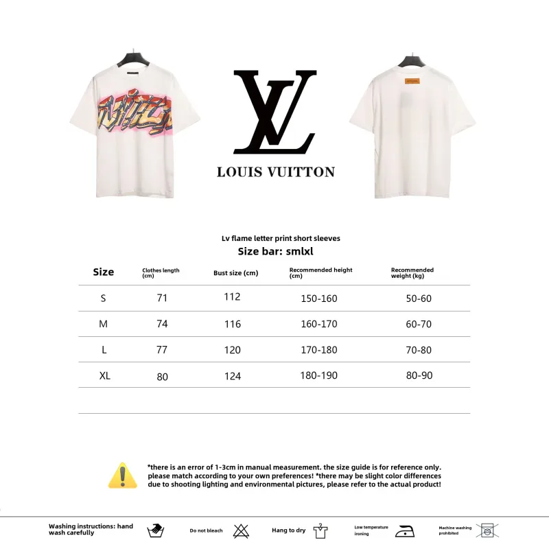 Louis Vuitton flame letter print T-Shirts