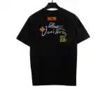 Louis Vuitton floral letter embroidered T-Shirts black