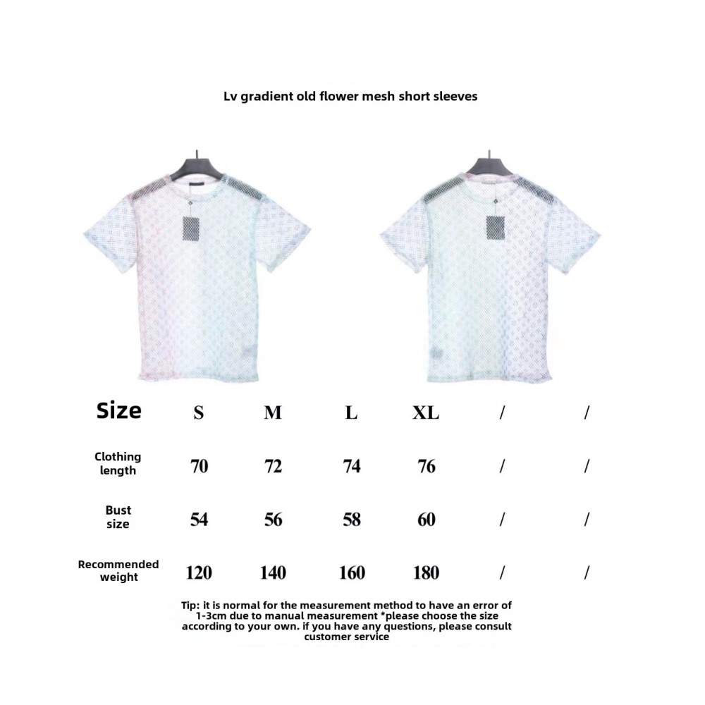 Louis Vuitton Gradient old flower mesh T-Shirts