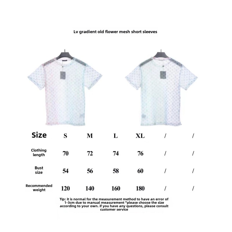 Louis Vuitton Gradient old flower mesh T-Shirts