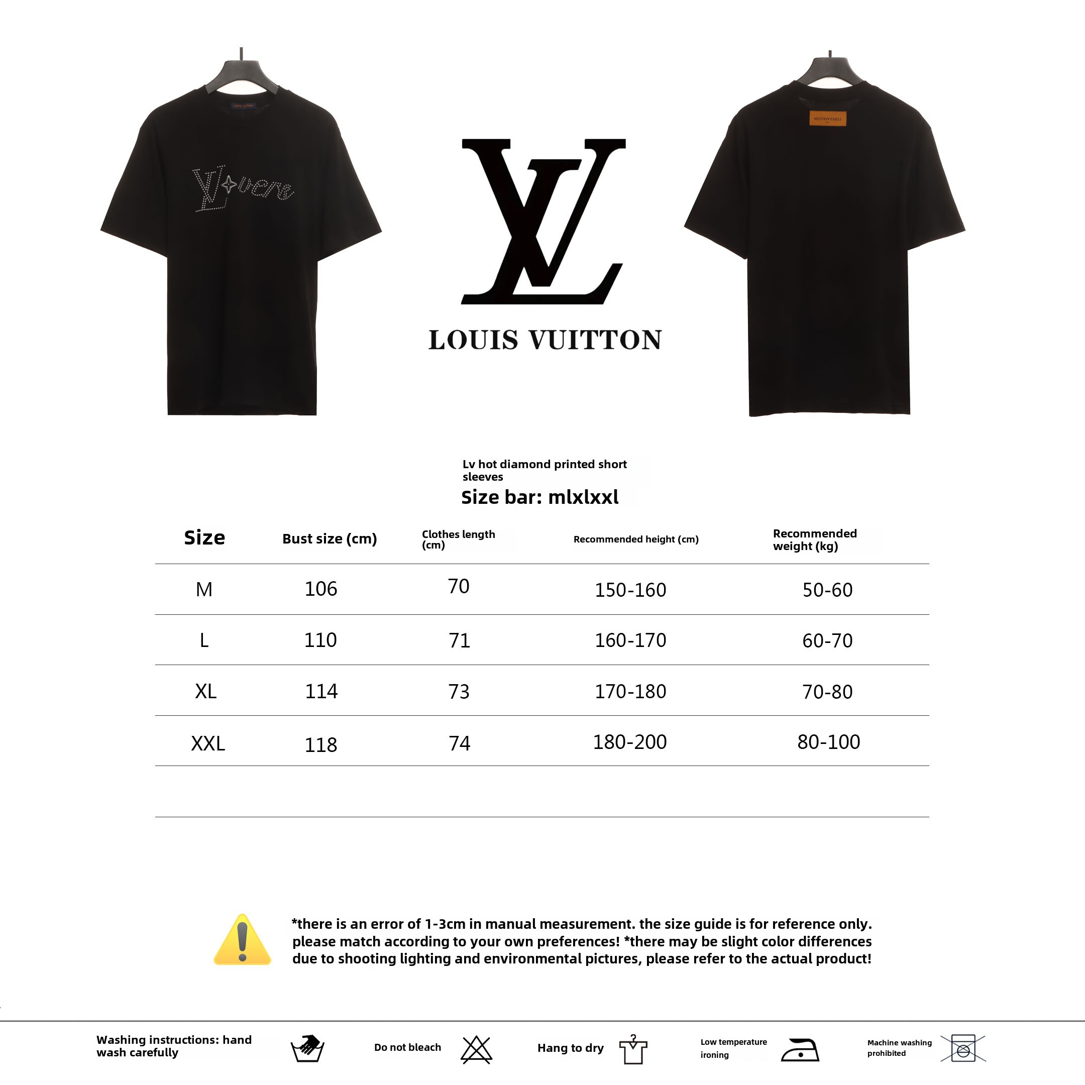 Louis Vuitton hot diamond print T-Shirts 2