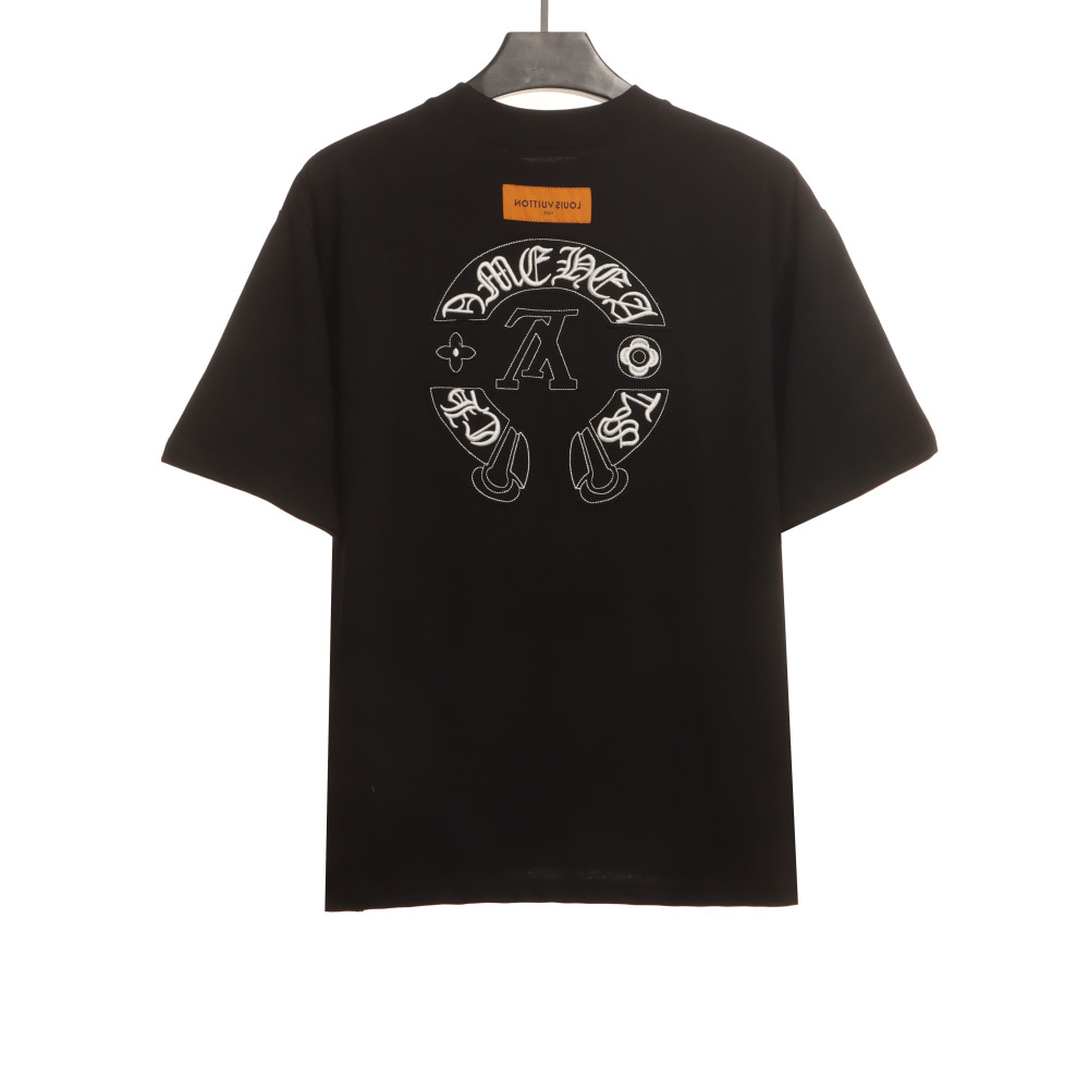 Louis Vuitton joint Chrome Hearts patch horseshoe T-Shirts black