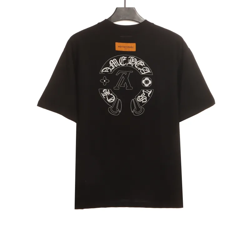 Louis Vuitton joint Chrome Hearts patch horseshoe T-Shirts black