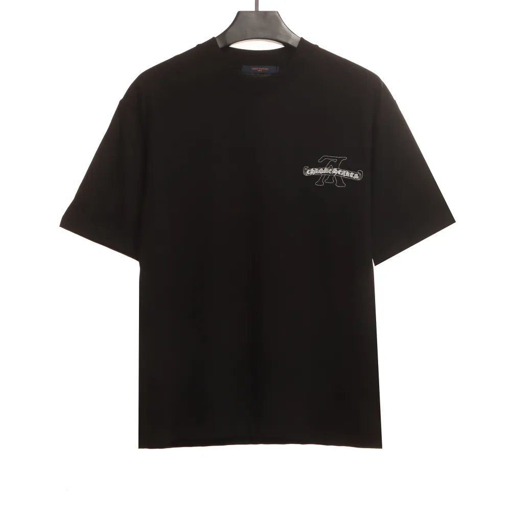 Louis Vuitton joint Chrome Hearts patch horseshoe T-Shirts black