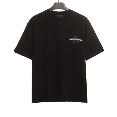 Louis Vuitton joint Chrome Hearts patch horseshoe T-Shirts black 01