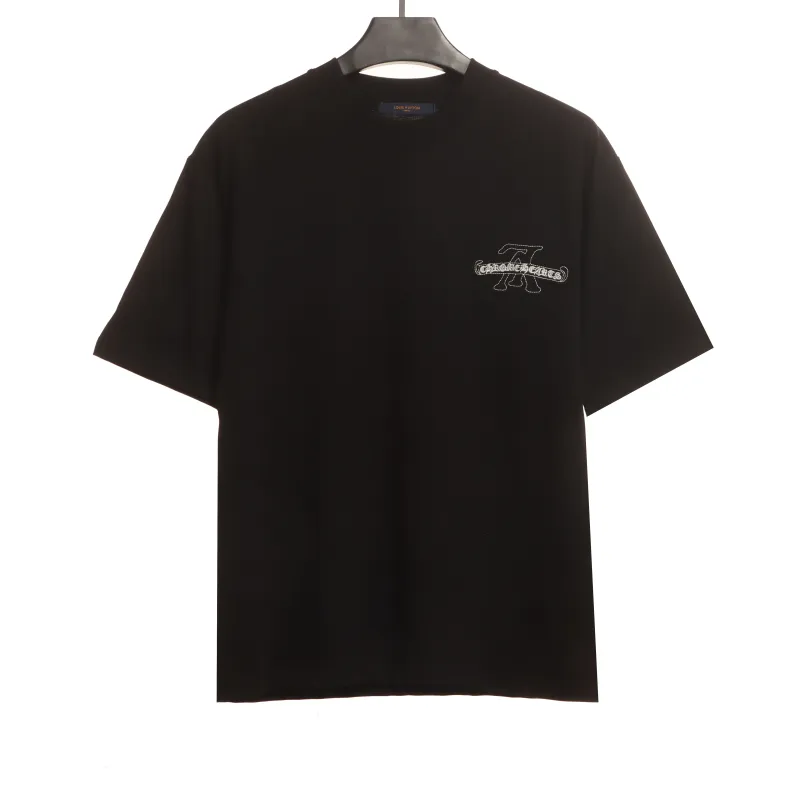 Louis Vuitton joint Chrome Hearts patch horseshoe T-Shirts black