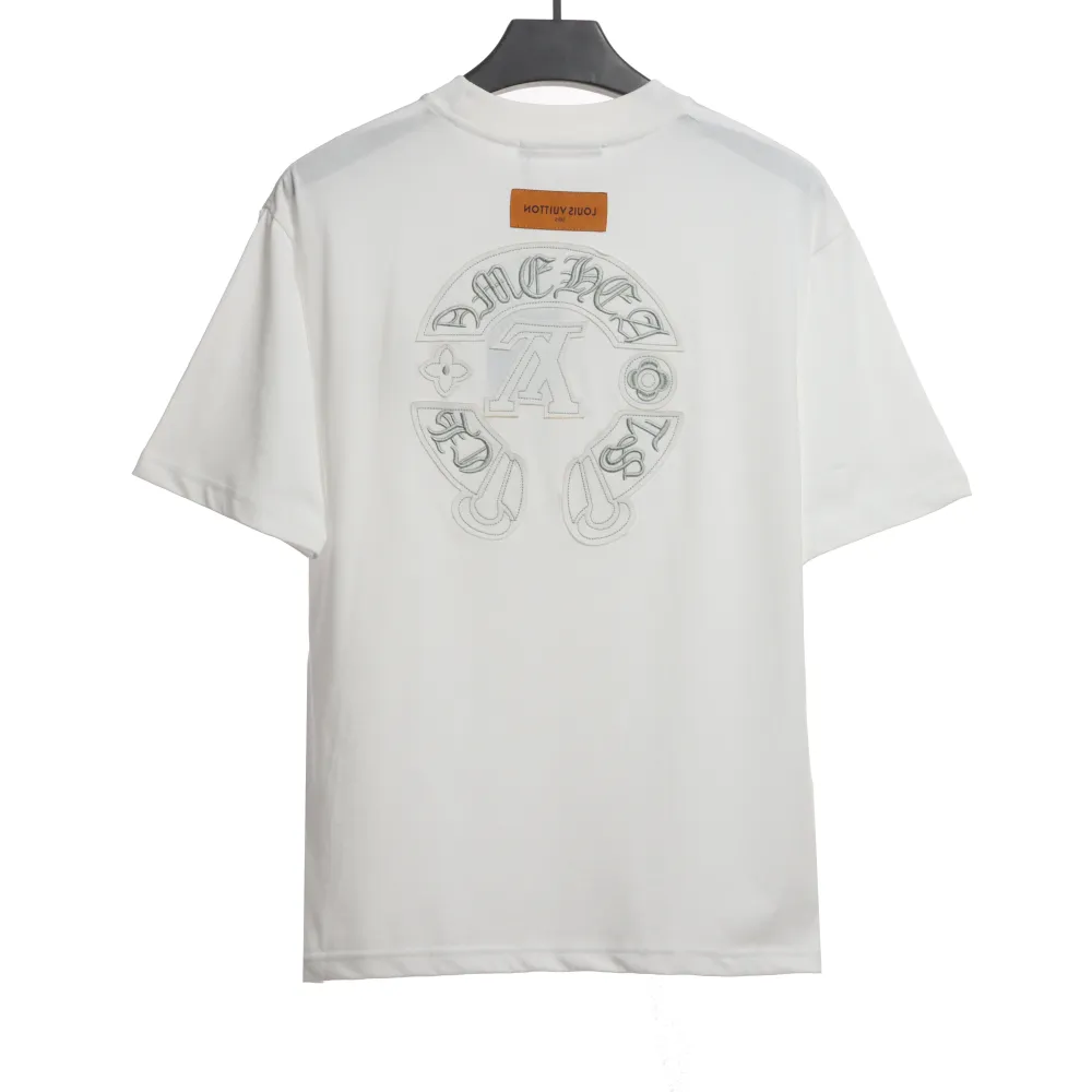 Louis Vuitton joint Chrome Hearts patch horseshoe T-Shirts white
