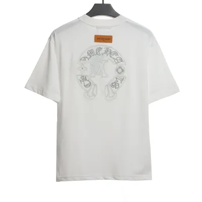 Louis Vuitton joint Chrome Hearts patch horseshoe T-Shirts white 02