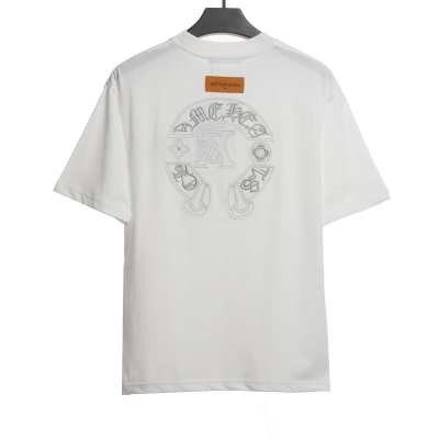 Louis Vuitton joint Chrome Hearts patch horseshoe T-Shirts white 02