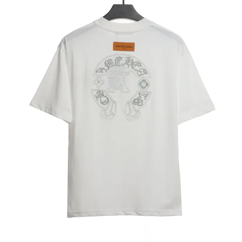 Louis Vuitton joint Chrome Hearts patch horseshoe T-Shirts white