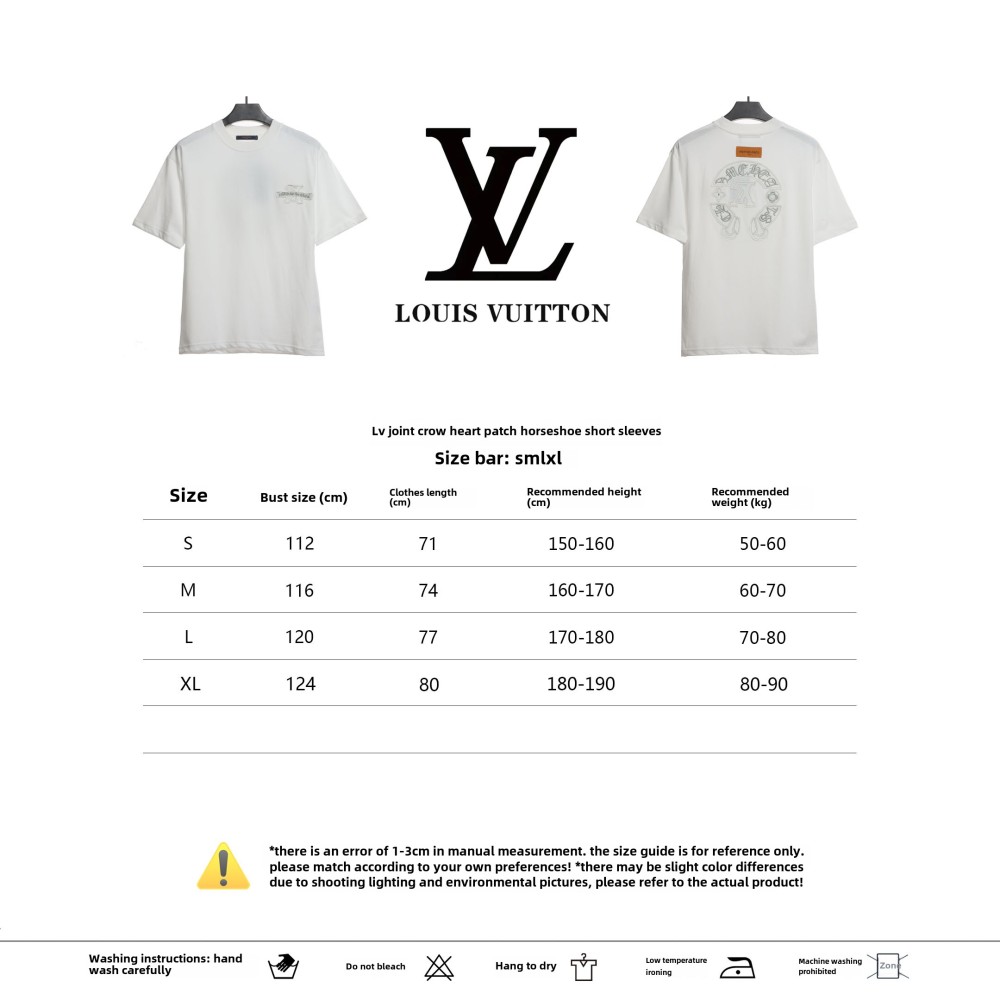 Louis Vuitton joint Chrome Hearts patch horseshoe T-Shirts white