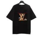 Louis Vuitton letter towel embroidered T-Shirts black