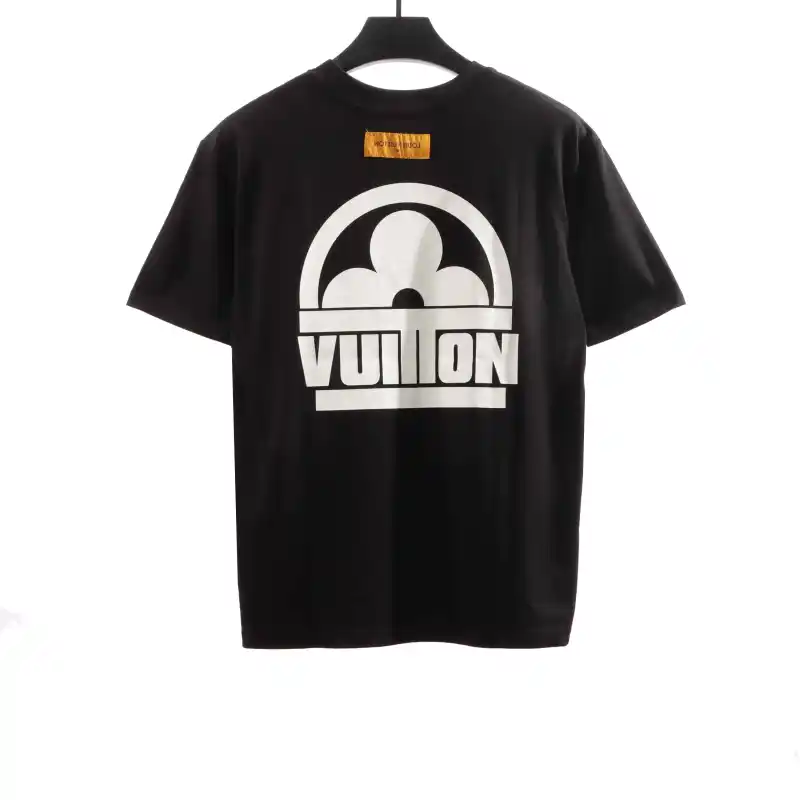 Louis Vuitton limited half pattern LOGO letter print T-Shirts black