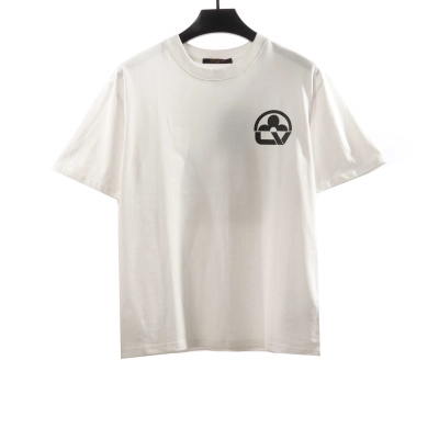 Louis Vuitton limited half pattern LOGO letter print T-Shirts white 01