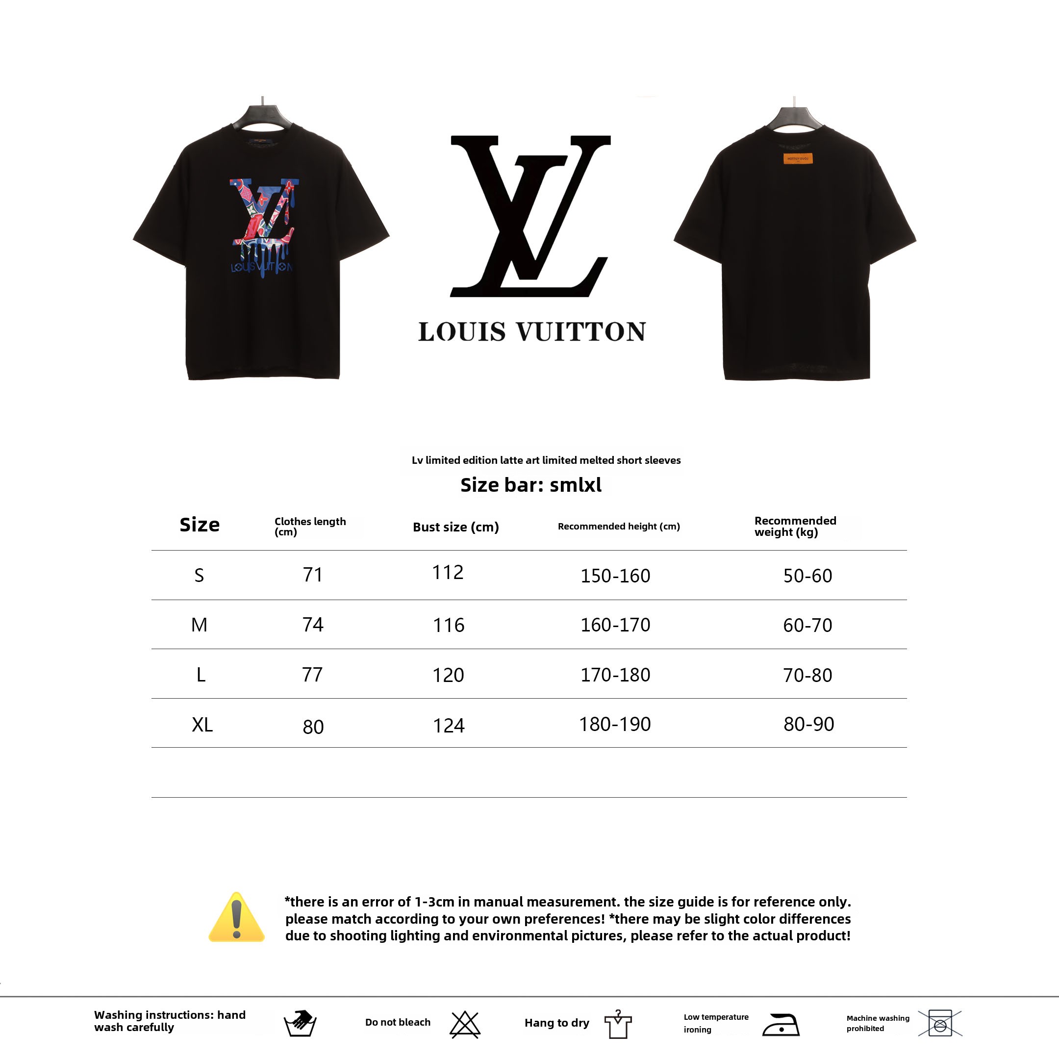 Louis Vuitton limited lapel limited melt T-Shirts black