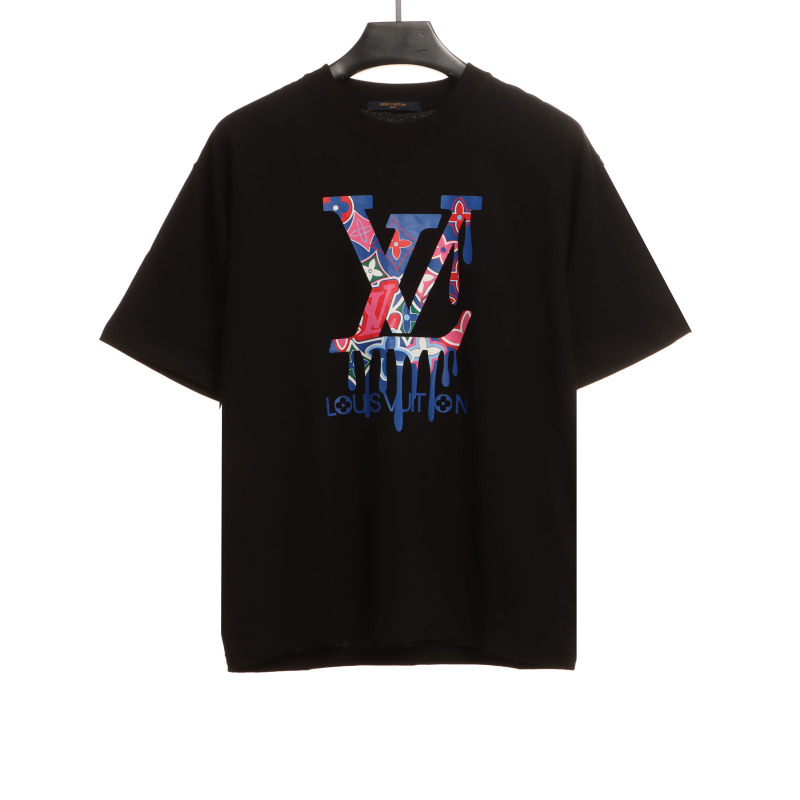  Louis Vuitton limited lapel limited melt T-Shirts black