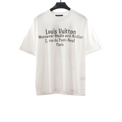 Louis Vuitton limited slogan V letter T-Shirts white 01