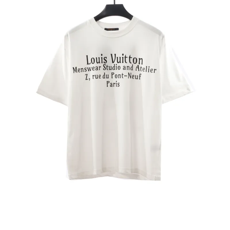  Louis Vuitton limited slogan V letter T-Shirts white