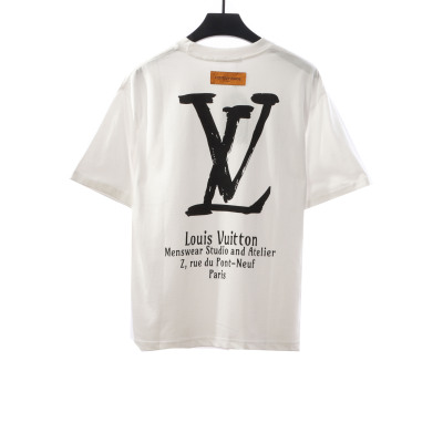  Louis Vuitton limited slogan V letter T-Shirts white 02