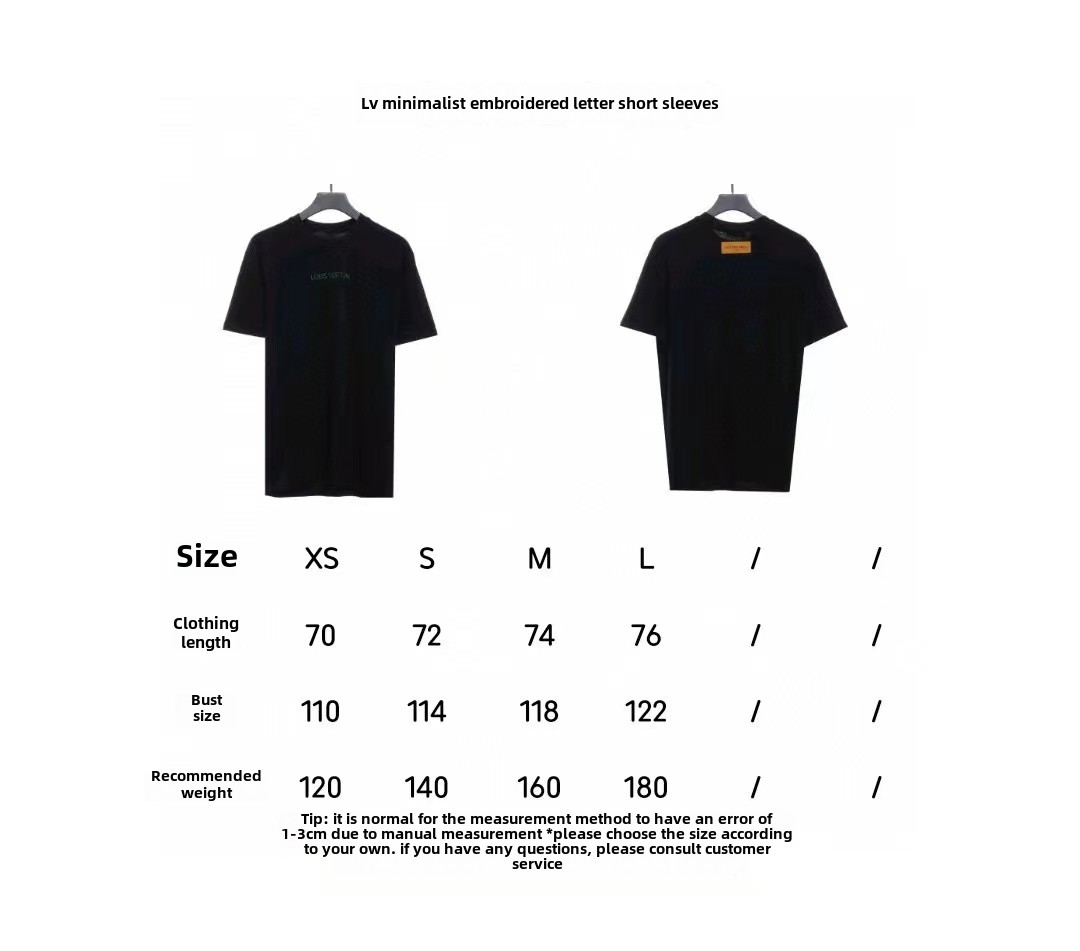Louis Vuitton Minimalist embroidered letter T-Shirts 1