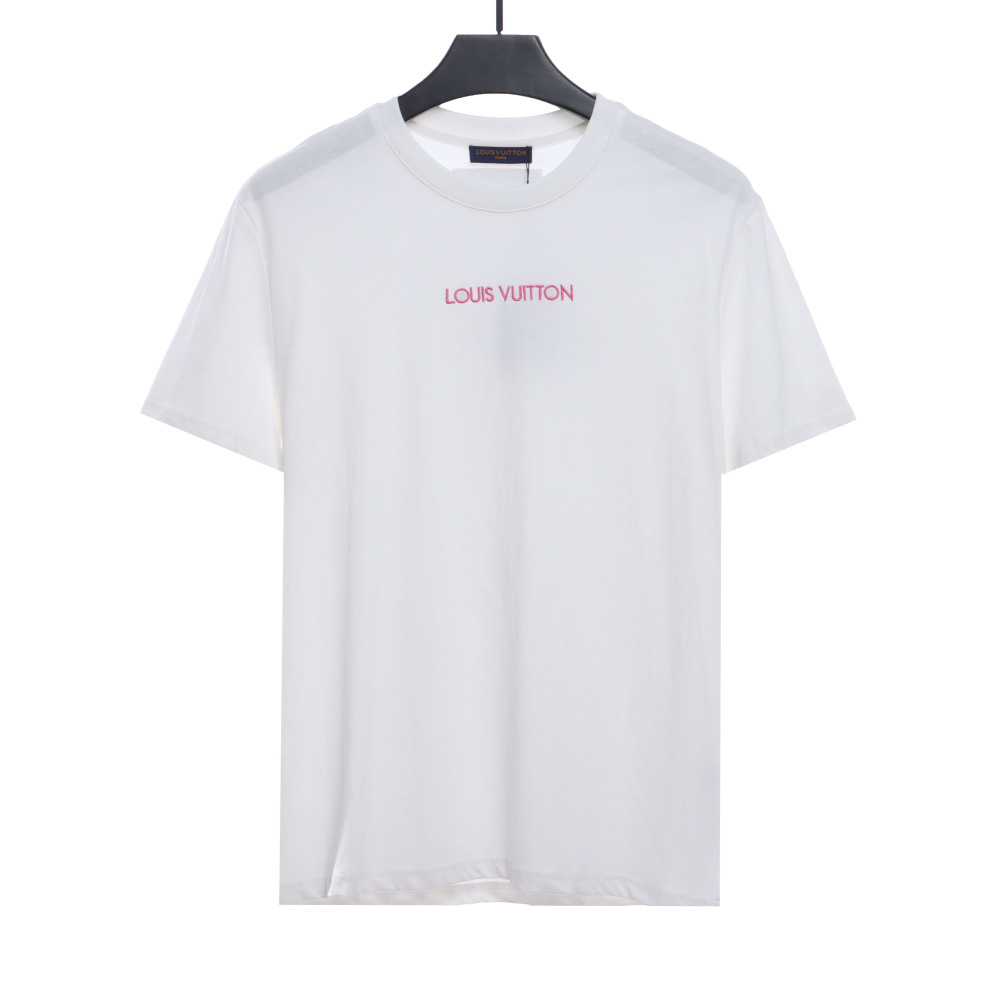  Louis Vuitton Minimalist embroidered letter T-Shirts 2