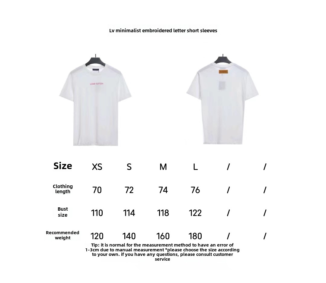 Louis Vuitton Minimalist embroidered letter T-Shirts 2