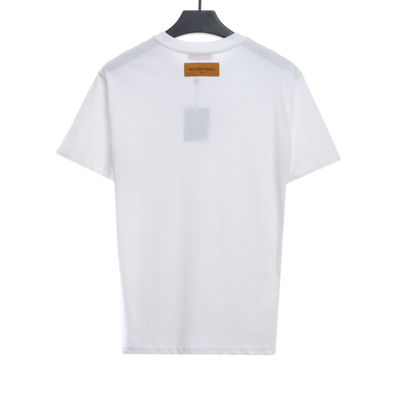  Louis Vuitton Minimalist embroidered letter T-Shirts 2