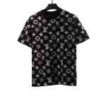  Louis Vuitton monogram full print double shadow T-Shirts black