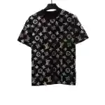  Louis Vuitton monogram full print double shadow T-Shirts black