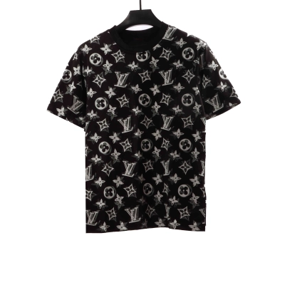 Louis Vuitton monogram full print double shadow T-Shirts black 01