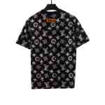  Louis Vuitton monogram full print double shadow T-Shirts black