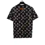  Louis Vuitton monogram full print double shadow T-Shirts black