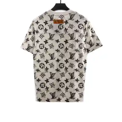 Louis Vuitton monogram full print double shadow T-Shirts White 02