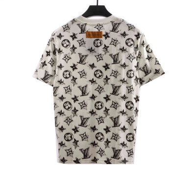 Louis Vuitton monogram full print double shadow T-Shirts White 02