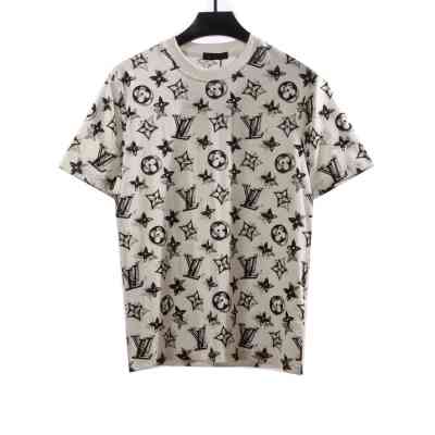 Louis Vuitton monogram full print double shadow T-Shirts White 01