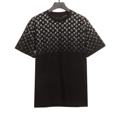 Louis Vuitton monogram full print gradient LOGO T-Shirts black 01