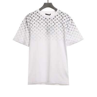 Louis Vuitton monogram full print gradient LOGO T-Shirts white 01