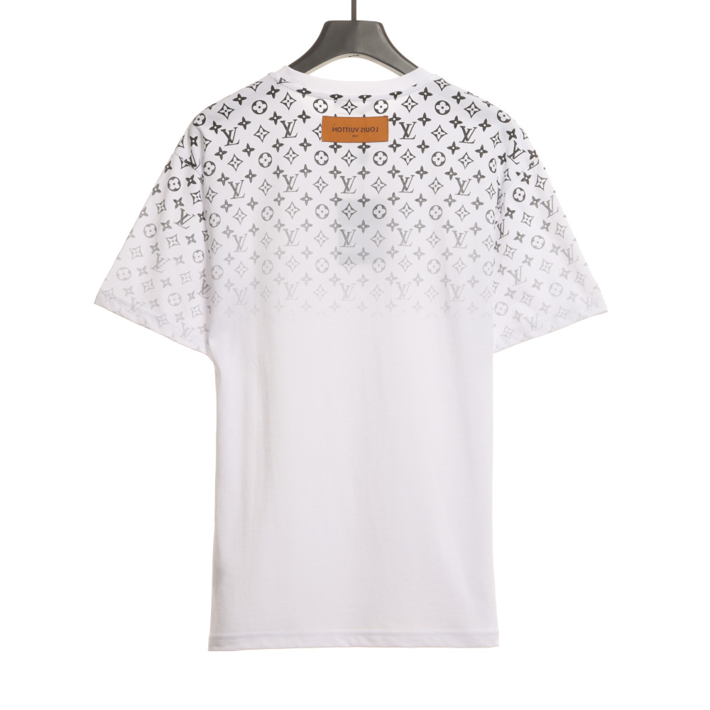  Louis Vuitton monogram full print gradient LOGO T-Shirts white