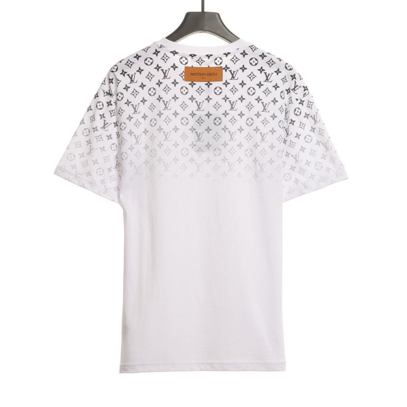  Louis Vuitton monogram full print gradient LOGO T-Shirts white