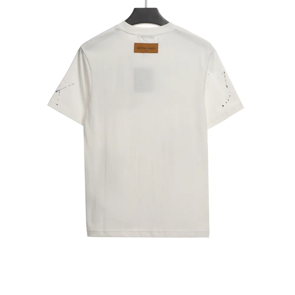 Louis Vuitton old flower ink hand-painted graffiti T-Shirts 1