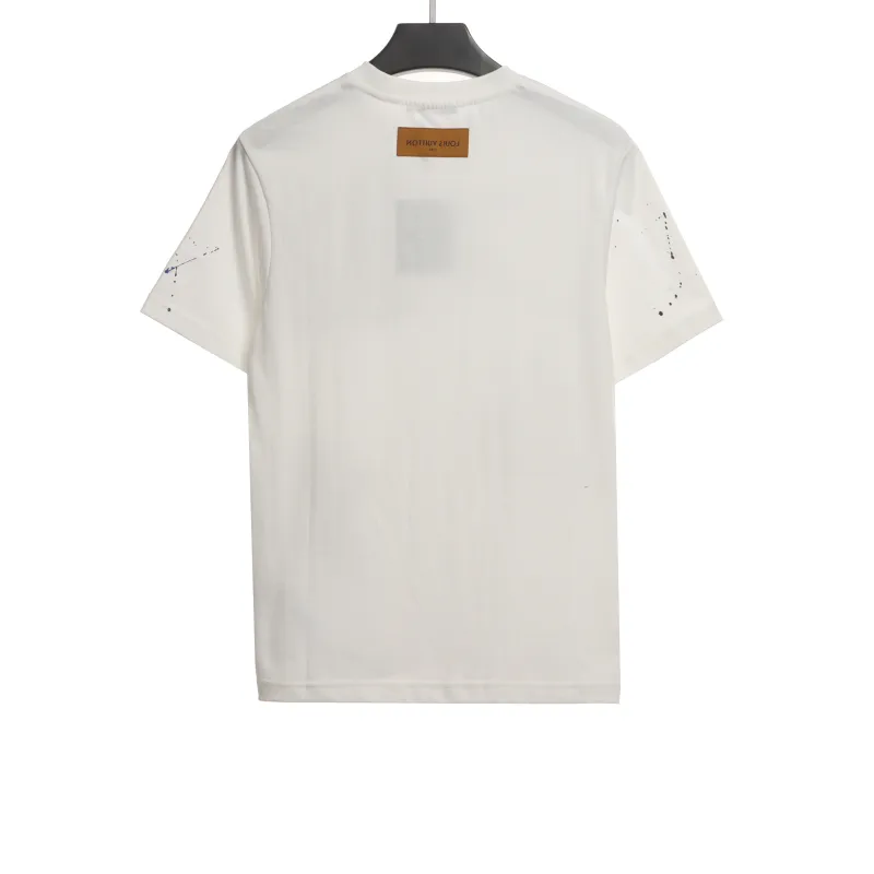 Louis Vuitton old flower ink hand-painted graffiti T-Shirts 1