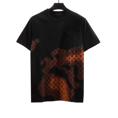 Louis Vuitton old flower ink rendering T-Shirts black 01