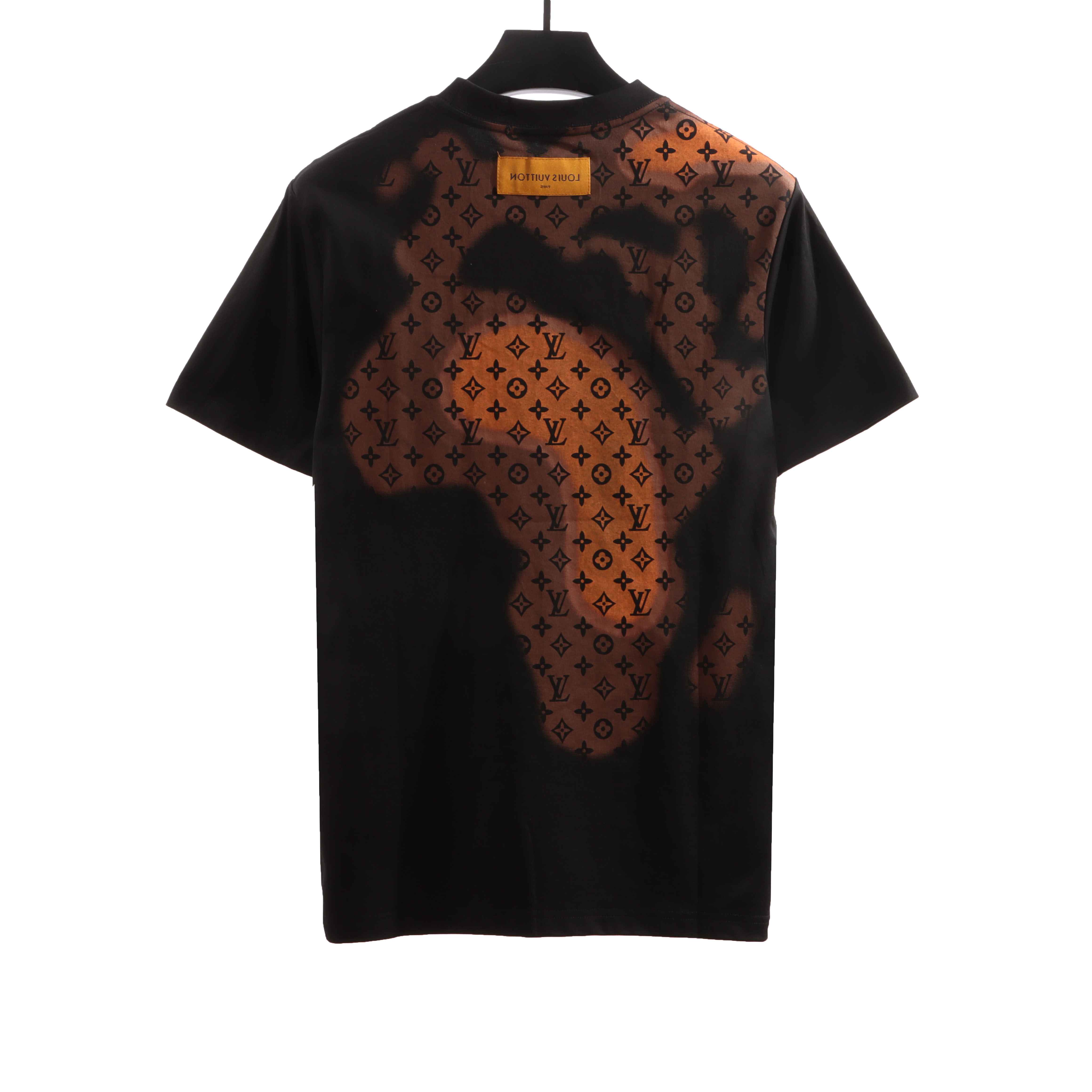 Louis Vuitton old flower ink rendering T-Shirts black