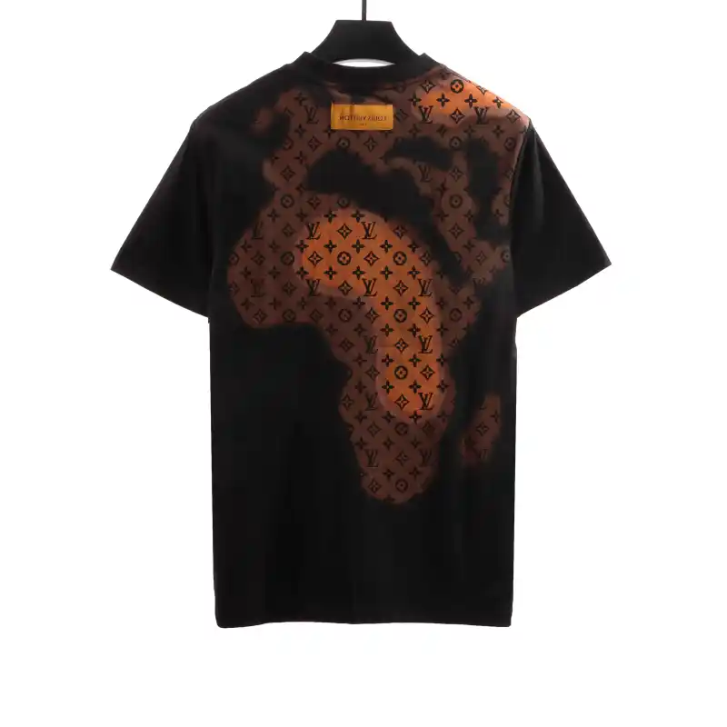 Louis Vuitton old flower ink rendering T-Shirts black