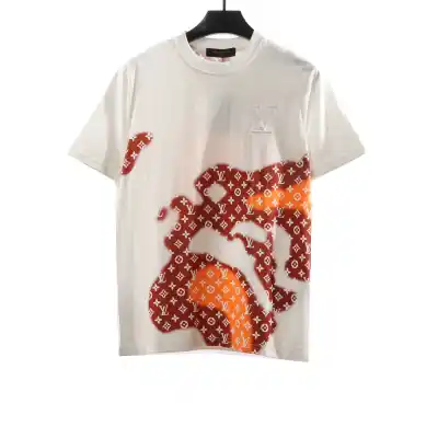 Louis Vuitton old flower ink rendering T-Shirts white 01