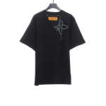  Louis Vuitton pattern embroidered round neck T-Shirts