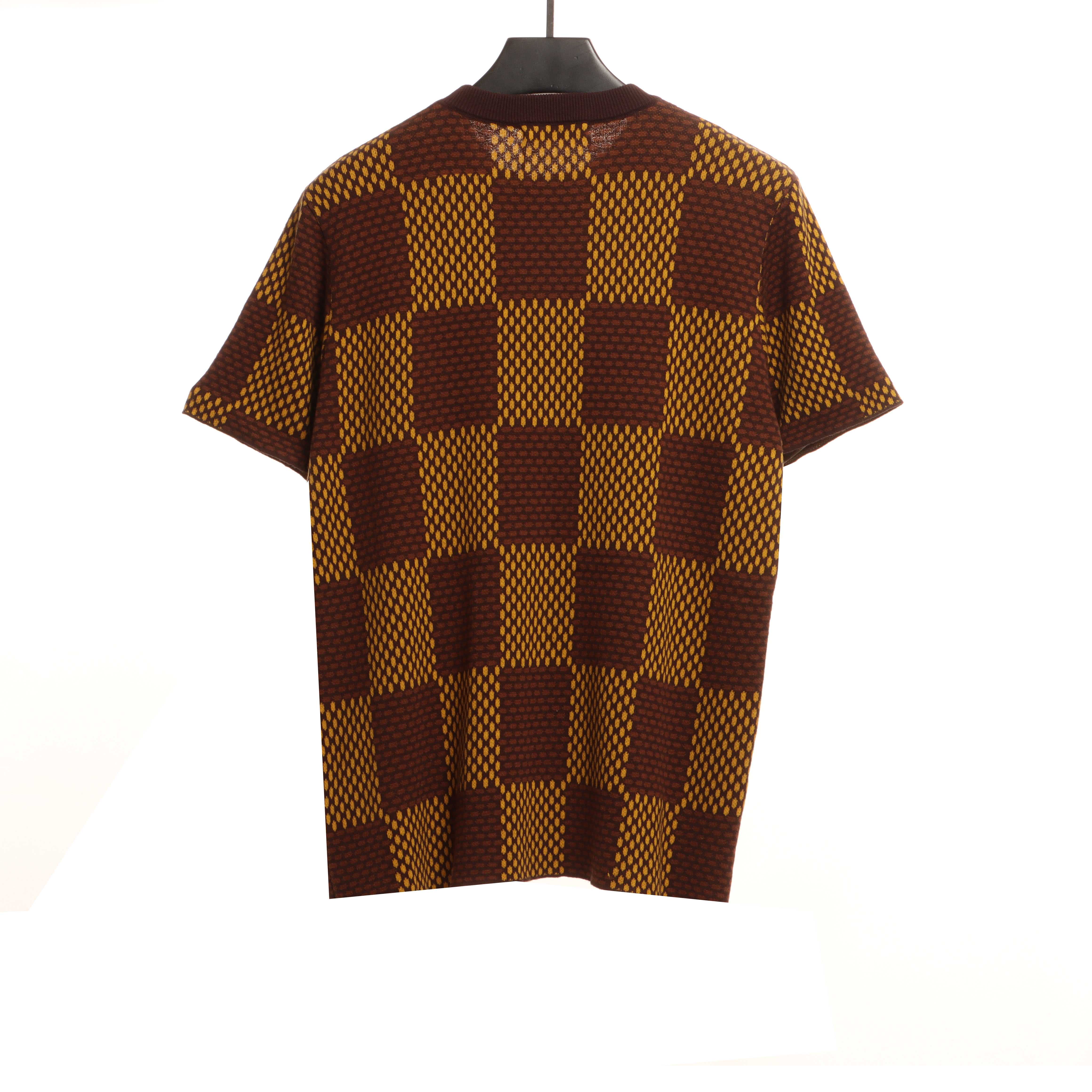 Louis Vuitton small logo diamond plaid T-Shirts