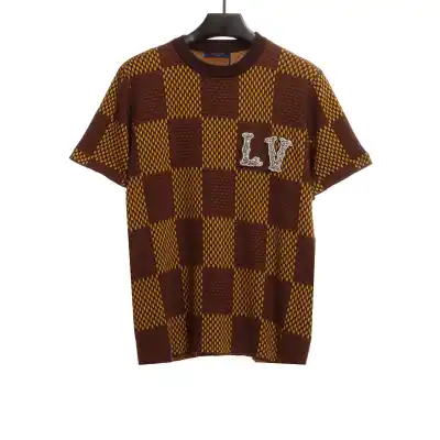 Louis Vuitton small logo diamond plaid T-Shirts 01