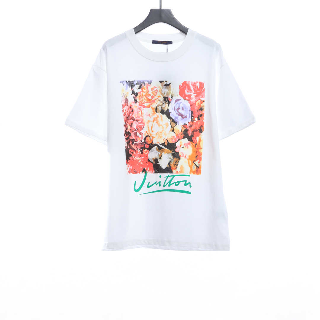 Louis Vuitton white flower printed T-Shirts