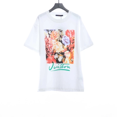 Louis Vuitton white flower printed T-Shirts 01